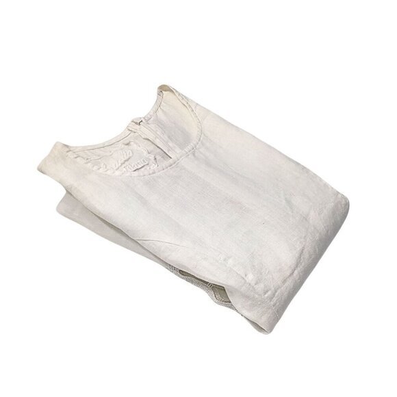 NWT CLAUDIO MILANO White 100% Linen Cut Out Sleeveless Midi Dress #8346 Size M - Picture 7 of 8